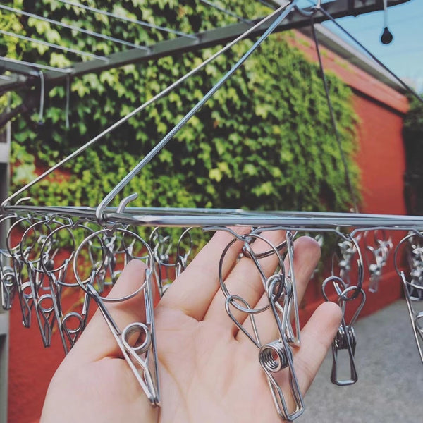 Foldable Stainless Steel Sock Hanger with 24 or 36 Pegs
