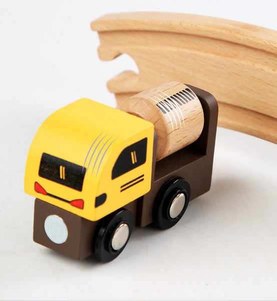 Magic Engineering vehicles Magnetic wooden creative play set - robot construction train set