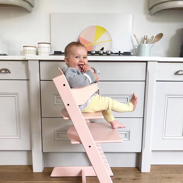 Premium Oak Wooden Highchair for all ages - PINK