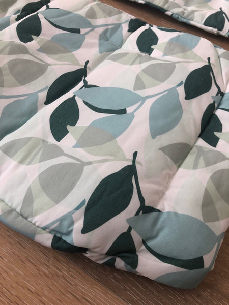 Cushion for the High Chair - Green and Grey Leaves