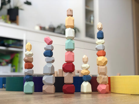 Natural wooden stacking rock - Balancing Stones Kid's Gem Stones