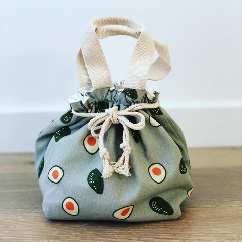 Cotton avocado lunch bag