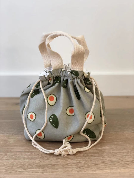 Cotton avocado lunch bag